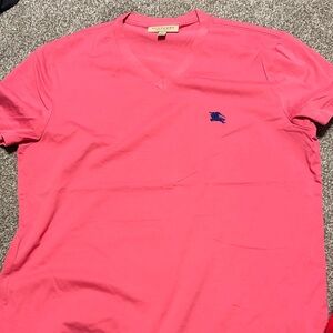 Burberry Coral V-Neck Men's Tee